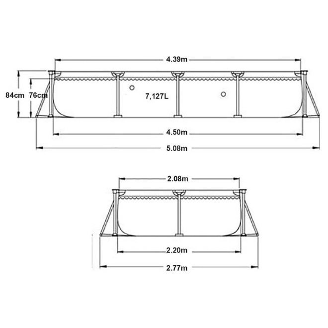 בריכה עילית אינטקס מלבנית 28273 בגודל 450x220x84 ס";מ מבית INTEX