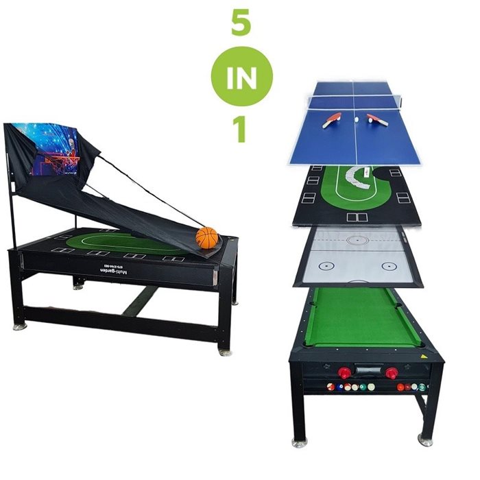 5 משחקים בתוך שולחן אחד 486888 (5 ב 1) בגודל 7 פיט מבית CITYSPORT