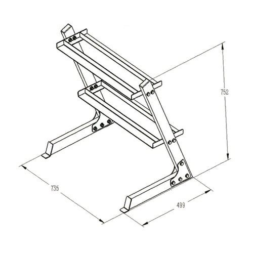 מעמד 2 קומות למשקולות יד 73/75/50 ס";מ 799030 מבית CITYSPORT