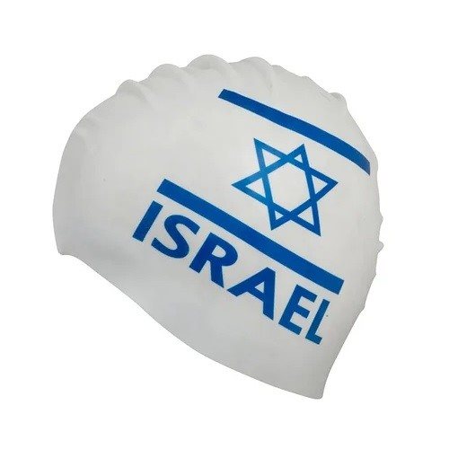 כובע לשחייה דגל ישראל לבן וכחול