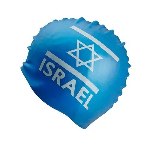 כובע לשחייה דגל ישראל לבן וכחול