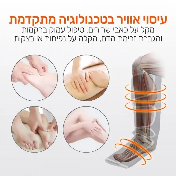 מכשיר עיסוי והרפיה לרגליים בשיטת לחץ אוויר 242132 קרבון