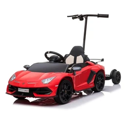 מכונית ממונעת לילדים 250681 בעוצמה 12V למבורגיני עם מעמד נשיאה להורים