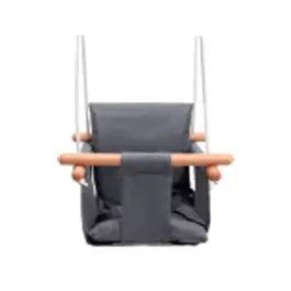 נדנדת עץ לפעוטות 251203 דגם בטיחותי עם כיסוי בד אפור